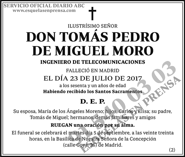 Tomás Pedro de Miguel Moro